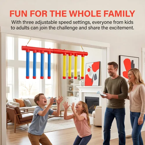 Vista 6 de Reflex Drop Sticks Challenge, herramienta de entrenamiento de reacción de palos caídos, palos de captura de velocidad ajustable para coordinación