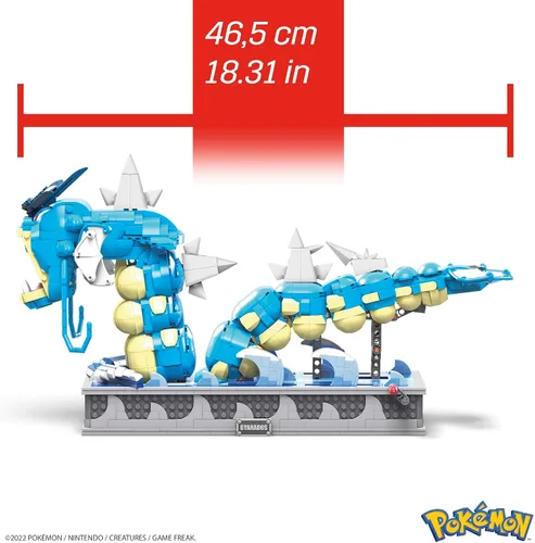 Vista 4 de MEGA Pokémon Set de Juguetes de Construcción, Gyarados en Movimiento con 2186 Piezas, Boca y Cola en Movimiento, para Niños o Adultos Coleccionables