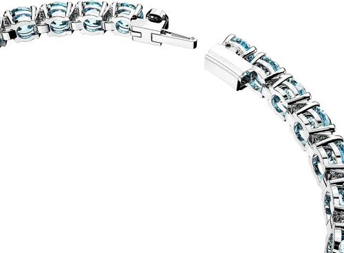 Vista 3 de Swarovski Matrix Tennis Bracelet, Round Cut Crystals, Pink, Blue, Black, Clear, Rhodium, Gold-Tone and Rose Gold-Tone Finishes