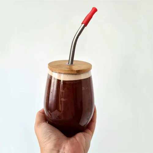 Vista 2 de Bombilla Yerba Mate reutilizable – Filtro de acero inoxidable extraíble estilo cuchara con punta de silicona suave – popote de metal para beber té