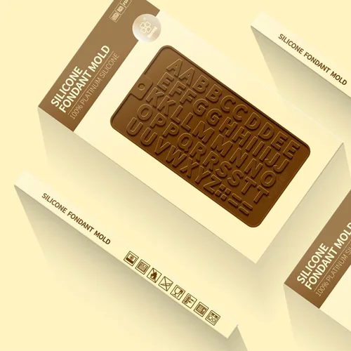 Vista 8 de Molde de silicona de 26 letras + Happy Birthday/números/símbolos, molde de silicona para decoración de chocolate (2 unidades)