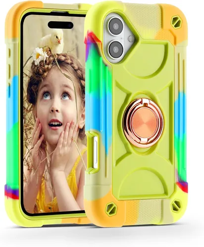 Vista 79 de MARKILL Funda compatible con iPhone Air de 6.5 pulgadas 2025 con soporte de anillo giratorio de 360 grados, protección contra caídas de grado
