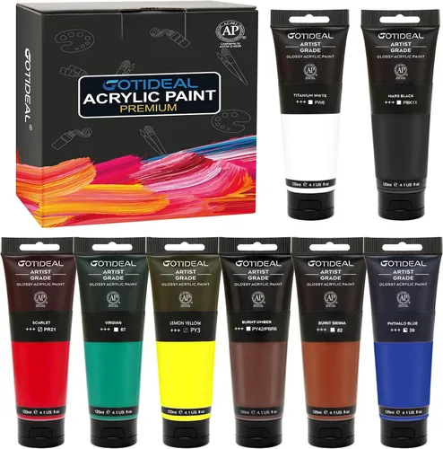 Vista 26 de GOTIDEAL - Pintura acrílica iridiscente, rojo camaleón, de 4.1 oz, no tóxicas, no se decoloran; ricos pigmentos para artistas adultos y niños