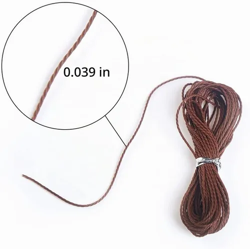 Vista 3 de Cuerda encerada de poliéster de 0.039 pulgadas para pulsera de macramé para manualidades, 24 colores, 131 yardas..