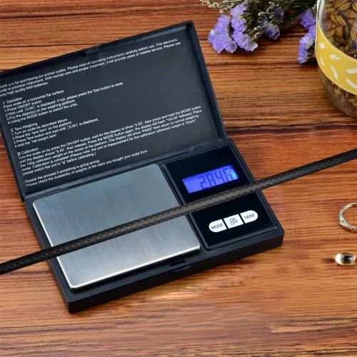 Vista 6 de Báscula de flecha de tiro con arco para eje de pesaje, puntas de flecha, cabezas anchas, unidad precisa de grano, mini báscula digital de bolsillo