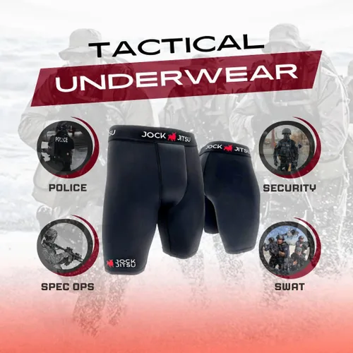 Vista 5 de JOCK JITSU Pantalones cortos de compresión acolchados con protector de ingle