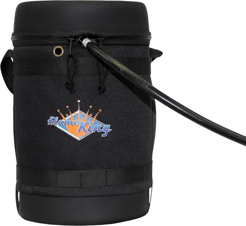 Vista 10 de Flame King Kit de transportador de gas – Funda de transporte protectora aislada para tanque de propano de 5 libras más manguera adaptadora