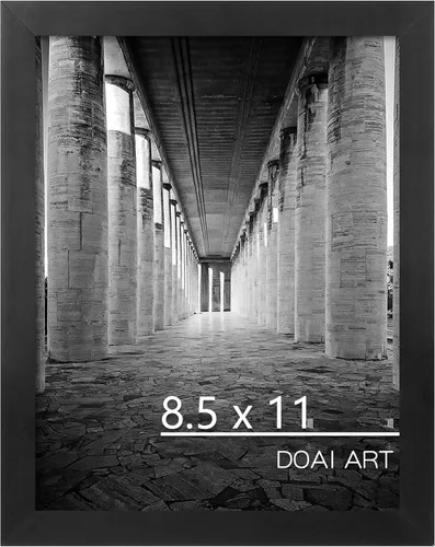 Vista 19 de DOAI ART Marco de fotos de 5x7 pulgadas, marco negro de 5x7 pulgadas para exhibición horizontal o vertical con montaje en pared y sobremesa Marco