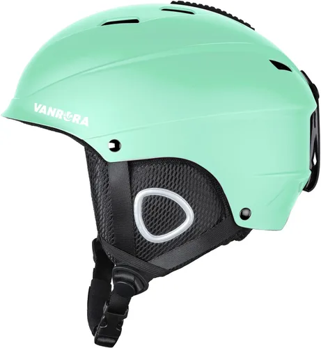 Vista 11 de VANRORA Casco de esquí, casco de snowboard para hombres y mujeres, ventilación con control de clima, ajuste de esfera, compatible con gafas, forro