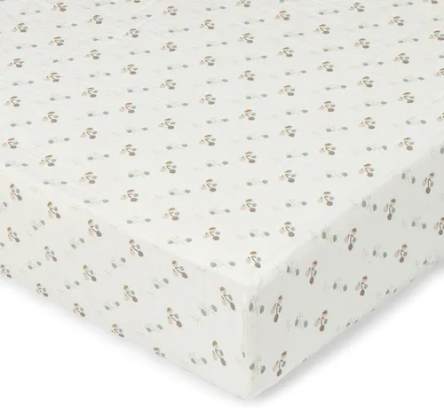 Vista 23 de Crane Baby Sábana bajera, sábana bajera ajustable de algodón suave para cunas y guarderías, cobre beige, 28 pulgadas de ancho x 52 pulgadas de alto