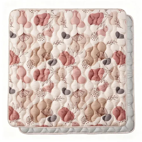 Vista 9 de Bunnikins & Clover Tapete de suelo para bebé, 50 x 50 pulgadas, tapete de juego suave y grueso, plegable y antideslizante de una pieza, alfombra