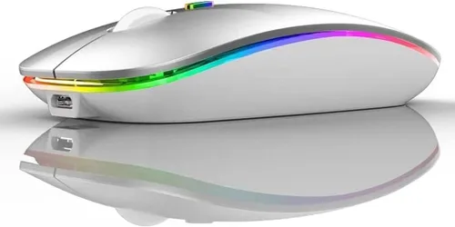 Vista 10 de Mouse inalámbrico para computadora portátil, mouse Bluetooth para Apple MacBook,Ratones USB BT 5.0+ 2.4GHz de modo dual