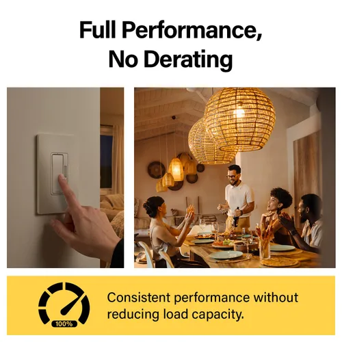 Vista 12 de Legrand Radiant - Interruptor de luz LED de 450 W, 3 vías, color níquel, paquete de 1