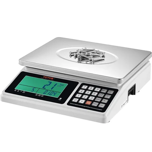 Vista 10 de VEVOR Báscula de conteo industrial, 66.1 lbs x 0.04 oz, báscula digital para piezas y monedas, unidades de g/kg/lb, báscula electrónica de gramos