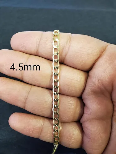 Vista 8 de Pulsera hueca de oro amarillo de 10 quilates y tobillera para mujer, 0.138in, Oro