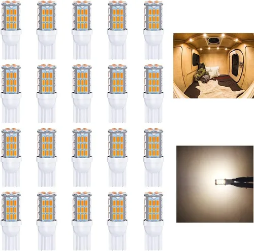 Vista 7 de Antline Bombillas LED T10 921 194 168 de color blanco frío, paquete de 20 unidades, superbrillantes 3014 42-SMD LED de repuesto de 12 voltios