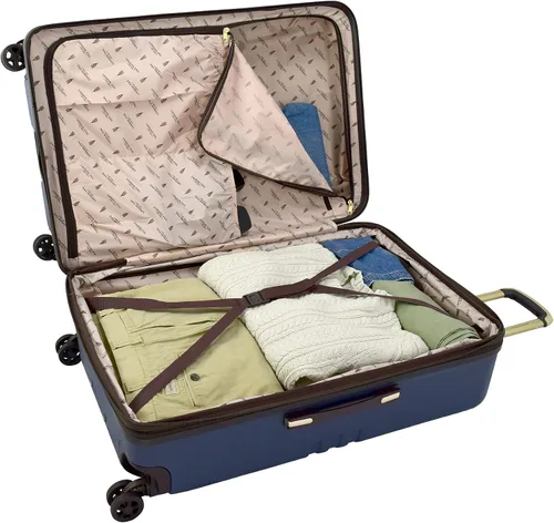 Vista 4 de LONDON FOG Brentwood II - Spinner expandible de 20 pulgadas, Azul, London Fog Brentwood Ii - Maleta de mano rígida expandible de 20 pulgadas
