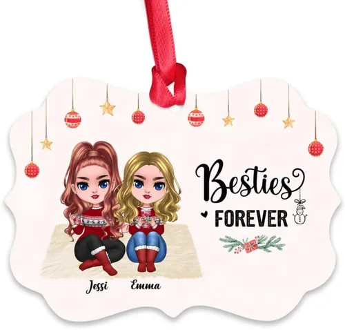 Vista 14 de Gossby Adorno de Navidad personalizado para mujeres, regalo de amistad de Navidad personalizado para mujeres con nombre, regalo de Navidad
