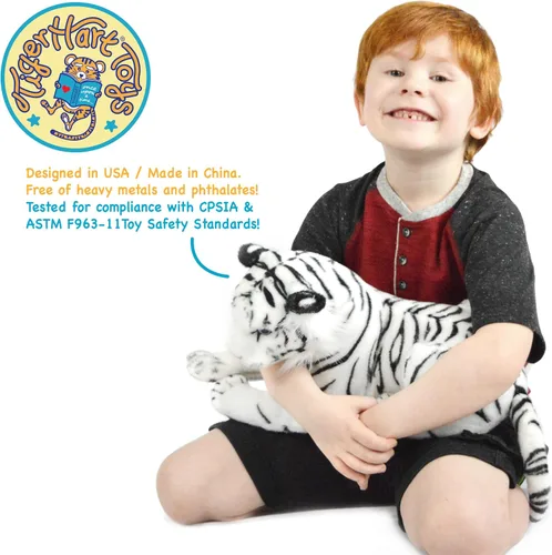 Vista 6 de TigerHart Saphed El Tigre Blanco - Peluche de 17 Pulgadas