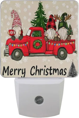 Vista 6 de Vdsrup Christmas Gingerbread Man (2) Night Light Set of 2 Plug-in LED Nightlights Auto Dusk-to-Dawn Sensor Lamp for Adults in Bedroom Bathroom Multi