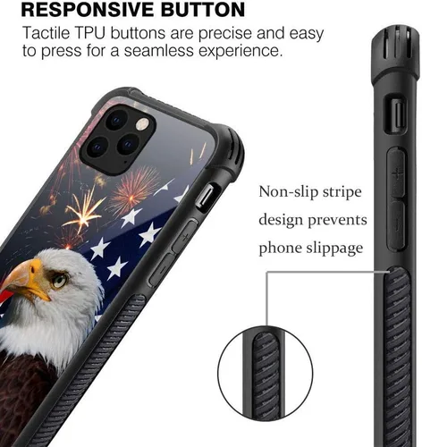 Vista 4 de ZHEGAILIAN Funda para iPhone 12 Mini, protección de grado militar, esquinas a prueba de golpes, funda antiarañazos para iPhone 12 Mini, águila