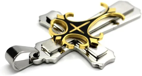 Vista 5 de 1pc Gold- Cool Punk Cruz Colgante Collar Suéter Cuello de metal Cadena Accesorios Regalo