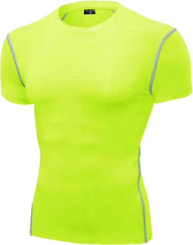 Vista 10 de SPVISE Compression Shirt Men Short Sleeve Workout Tops Spandex Baselayer 232-negro