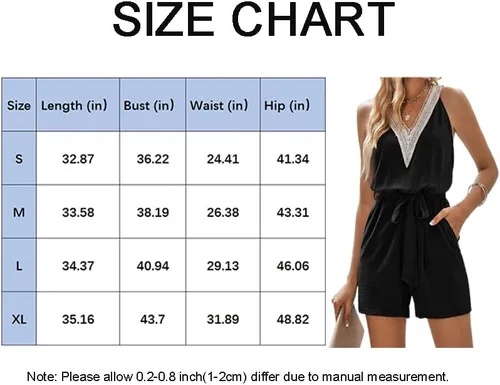 Vista 6 de Mitid Enterizo de verano para mujer, cuello en V, para playa, casual, sin mangas, a la moda, lindo overol para mujer