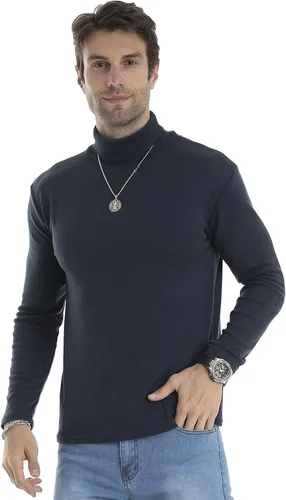 Vista 12 de Camiseta de manga larga para hombre, ajustada, ligera, con cuello de tortuga
