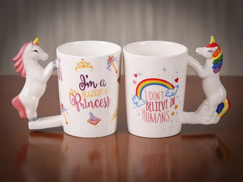 Vista 6 de Taza de cerámica para el hogar y la oficina, taza creativa de animales 3D de porcelana con asa para café, té, jugo, leche y agua, 14 onzas, taza