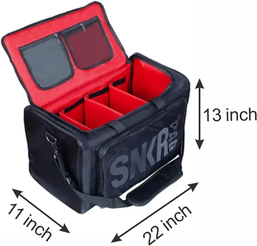 Vista 7 de Bolsa de deporte y bolsa de viaje, Rojo -, Bolsa de viaje con compartimentos interiores ajustables