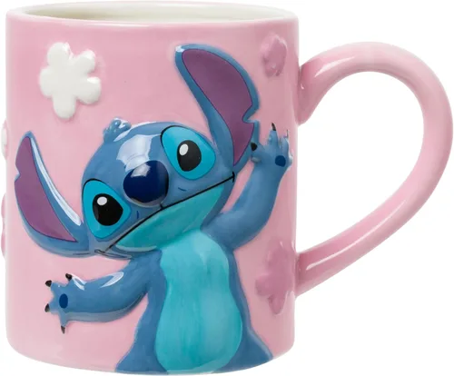 Vista 60 de Silver Buffalo Disney Alicia en el país de las maravillas Taza de té apiladas de cerámica esculpida en 3D, 20 onzas (591.4 ml)