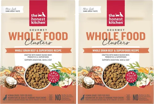 Vista 20 de The Honest Kitchen Whole Food Clusters - Alimento seco para perros con carne de res y avena integrales, bolsa de 1 libra
