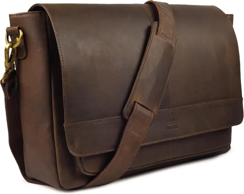 Vista 11 de LEATHER VILLAGE Bolso Mensajero de Cuero Vintage–Morral Hecho a Mano de 15.5" para Hombres y Mujeres– Bolso de Hombro para Oficina, Viajes y Uso