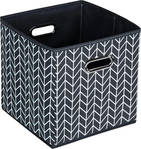 Vista 48 de Cubos de almacenamiento plegables negros, caja de almacenamiento de tela, cestas organizadoras con asas dobles para organizador del hogar (negro)