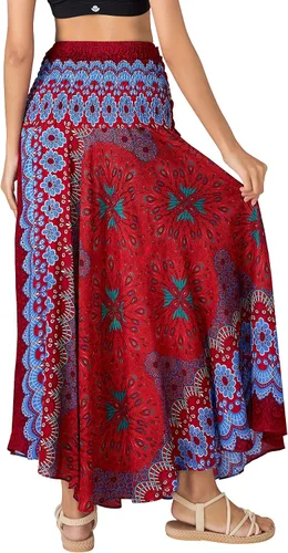 Vista 3 de Joob Joob Faldas largas boho para mujer - Falda de verano bohemia hippie