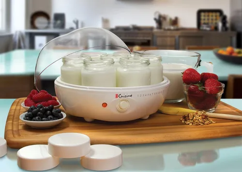 Vista 3 de Euro Cuisine YM80 Máquina eléctrica para hacer yogurt - Promueve la salud intestinal con yogur casero rico en probióticos - Incubadora de yogur