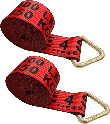 Vista 34 de Mega Cargo Control 1 paquete de correas de cabrestante de anillo en D de 3 pulgadas x 30 pies, amarres negros resistentes para control de carga