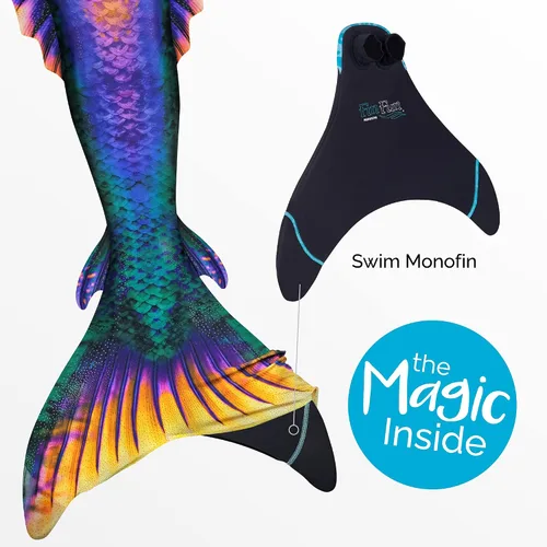 Vista 7 de Fin Fun Atlantis - Cola de sirena para adultos monoaleta incluida tamaños para adultos y adolescentes