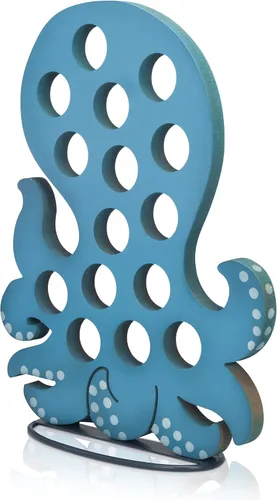 Vista 3 de Soporte de cápsulas de café para encimera frontal compatible con K-Cups, decoración de barra de café para el café del hogar (pulpo azul)