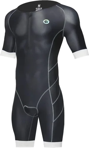 Vista 10 de Triathlon Suits Mens One-Piece Sleeveless Trisuits Skin Wet Suit for Running Cycling Swimming