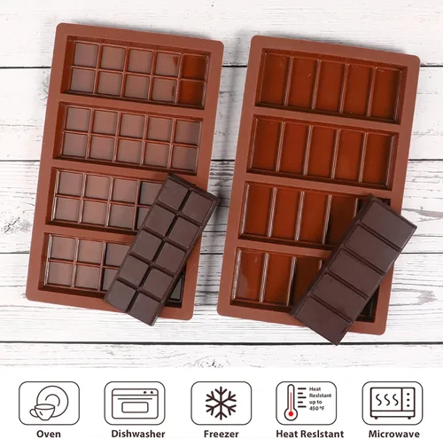 Vista 5 de Webake Molde de barra de chocolate profundo para relleno, molde de silicona para chocolate para rellenar chocolate, caramelos, cera derretida