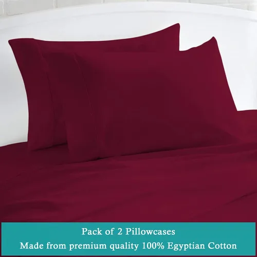 Vista 2 de Juego de 2 fundas de almohada de 600 hilos, 100% algodón egipcio de fibra larga, fundas de almohada suaves y duraderas, fundas de almohada suaves