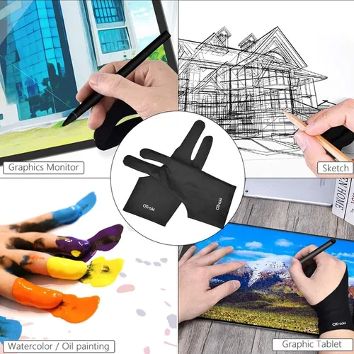 Vista 7 de OTraki 4 Pack Artist Drawing Gloves for Digital Tablet Paper Sketching