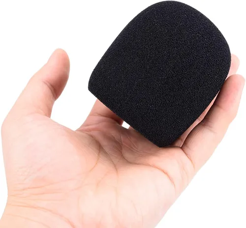 Vista 5 de Mudder Paquete de 10 fundas de micrófono de espuma para micrófono, fundas de micrófono para parabrisas de micrófono, gruesas de mano, desechables