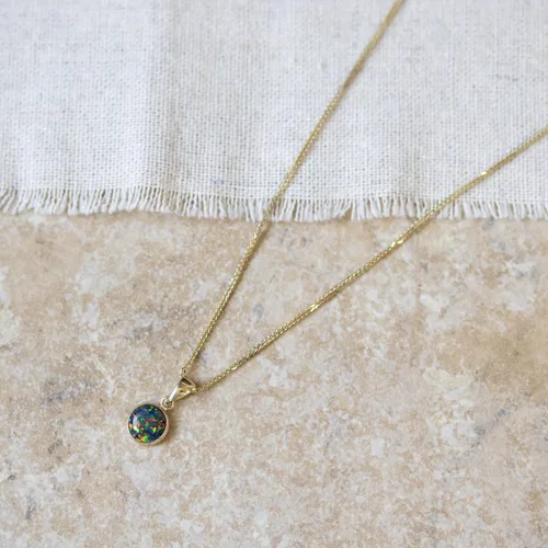 Vista 9 de Collar de piedras preciosas de oro de 14 quilates para mujer, collar de oro macizo, collar con colgante de oro, collar gótico, collar de oro Solo