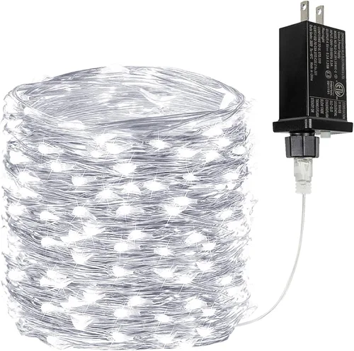 Vista 27 de Guirnalda de luces LED enchufables de 33 pies, impermeable, para exteriores e interiores, 8 modos con temporizador, luz de Navidad, decoración
