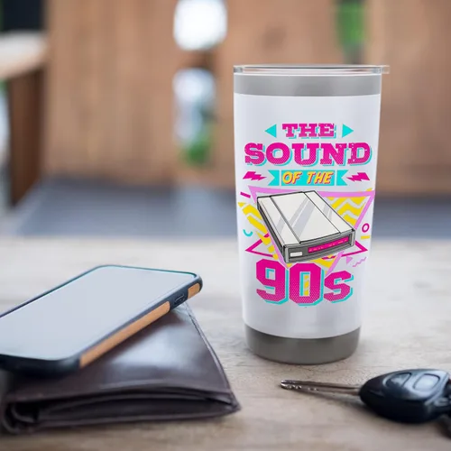 Vista 7 de 90s Nostalgia Retro 90s Dial Up Internet Vintage Stainless Steel Insulated Tumbler