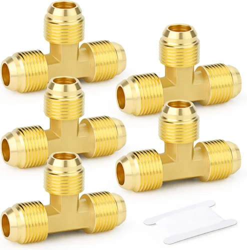 Vista 17 de GASHER Adaptador de codo de montaje de tubo de latón de 1/2 pulgada flare x 1/2 pulgada NPT macho Pipe
