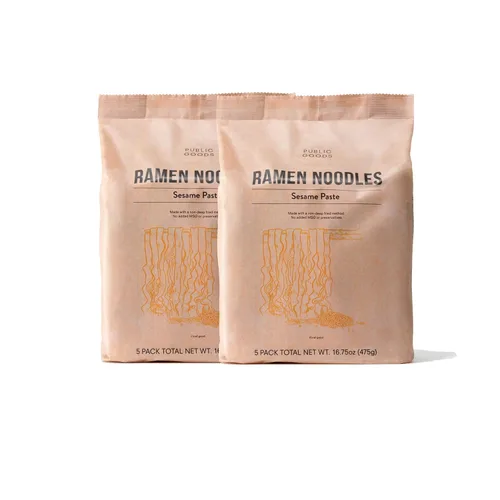 Vista 10 de Public Goods Fideos Ramen Ramen instantáneo vegano y vegetariano sin caldo Fideos asiáticos saludables y ricos en proteínas Sin conservantes